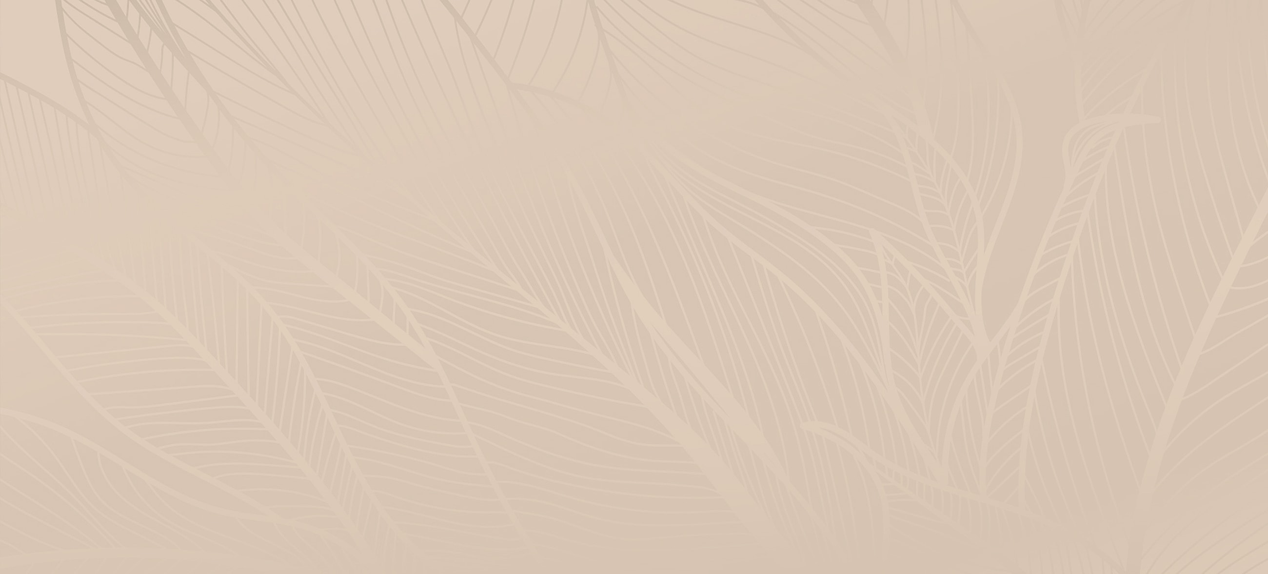 Subtle beige background with leaf patterns.