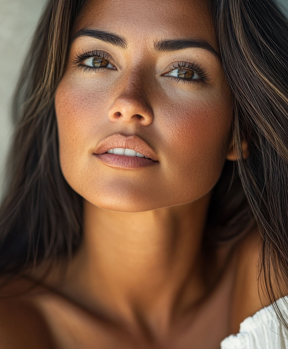 Close-up of a woman's face, natural beauty.