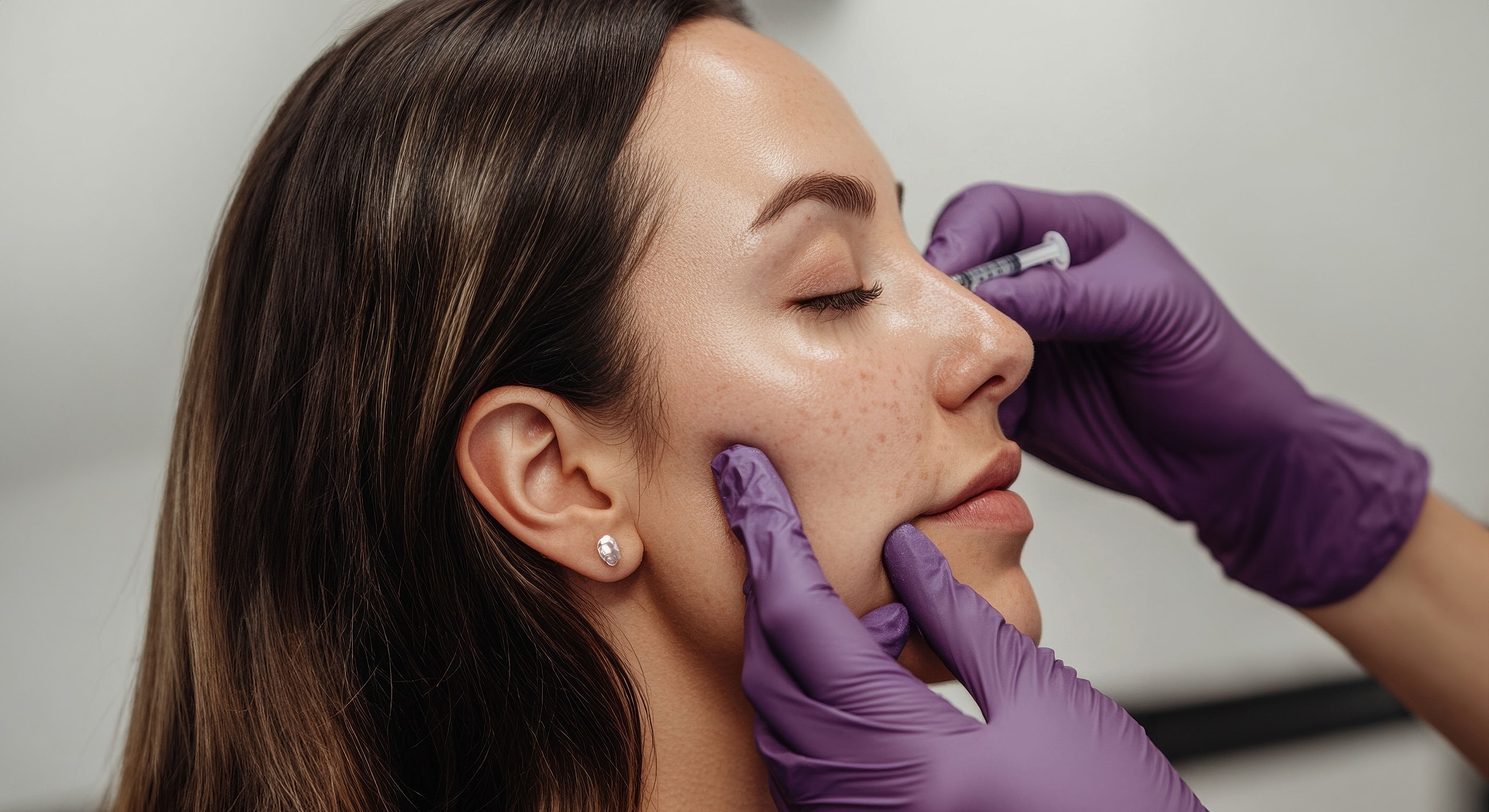 Administering cosmetic injectables to a patient.